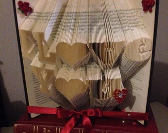 Book folding pattern for I Love You ~ with hearts ~ + FREE TUTORIAL