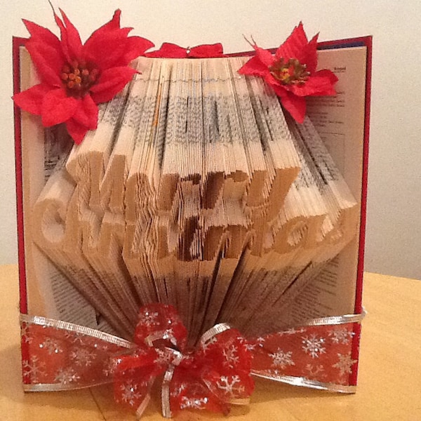 Book Folding Pattern for Merry Christmas +FREE TUTORIAL