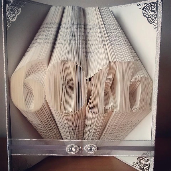 Book folding pattern for "60th" Birthday ~ Anniversary +FREE TUTORIAL