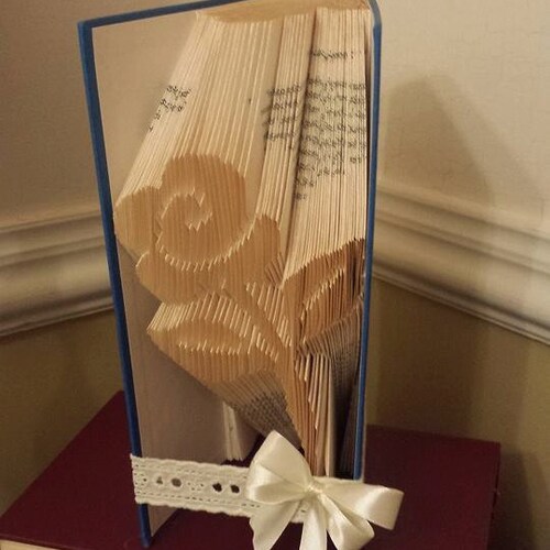 Book Folding Pattern for a Flower Rose FREE TUTORIAL Etsy