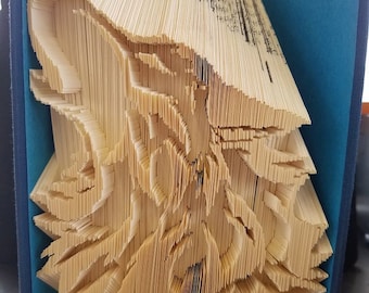 Cut and fold Combination book folding pattern ~ Wolf Howling 499 pages