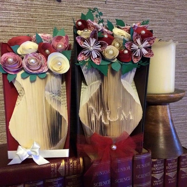 Vase book folding pattern ~ set of 2 ~ Mum vase and Slim vase + FREE tutorial