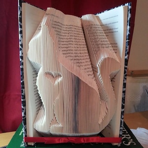 Schema per piegare un libro con un gatto con il cuore rovesciato +TUTORIAL GRATUITO