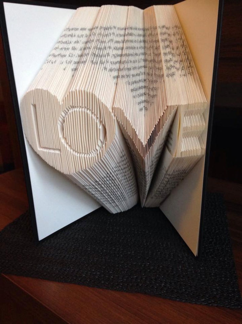 book folding pattern for love with heart free etsy