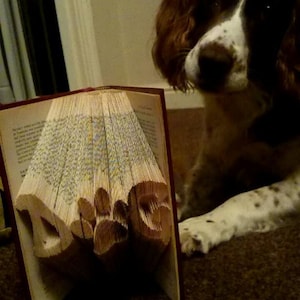 Book folding pattern for DOG with a little pawprint as the &quot;o&quot; +Free tutorial