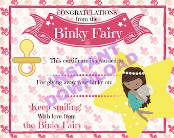 Certificat de fée Binky