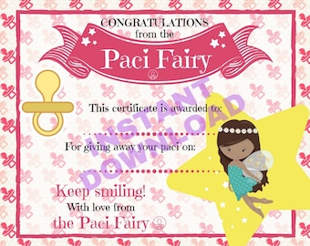 Certificat de fée Paci