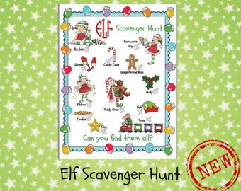 Elf Scavenger Hunt, Elf Printable, Elf Antic, Elf Props, Christmas Scavenger Hunt