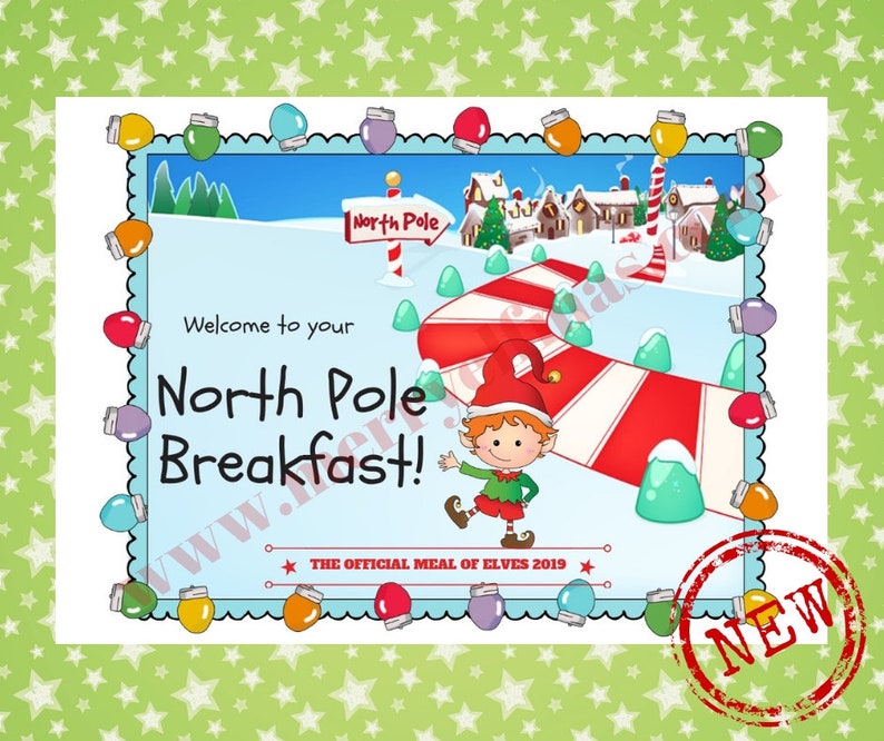 North Pole Breakfast Printables NPB Elf Printables Elf | Etsy
