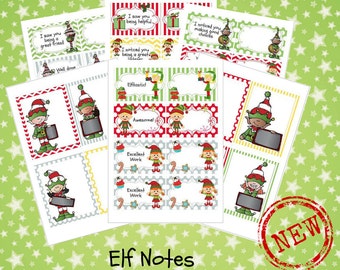 Elf Notes, tarjetitas imprimibles para que las deje tu Elfo, Duende de Navidad