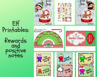 Elf Printables, Elf Rewards and Positive Notes