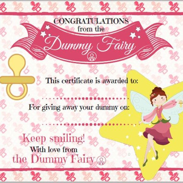 Certificate from the Dummy Fairy