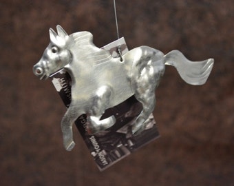 Tin Christmas ornament Pony Horse hand punched metal tinwork Jason Younis y Delgado