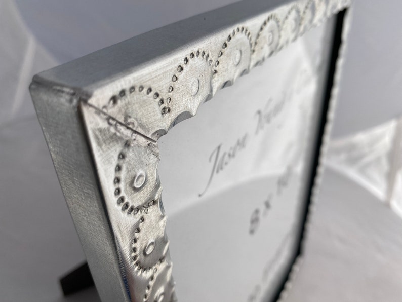 8x10 Handcrafted Tin Picture Frame Perfect for a 10th Wedding Etsy