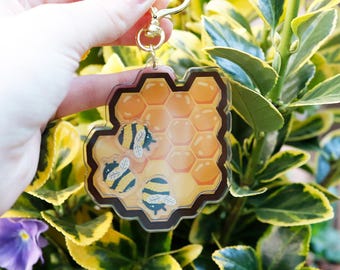 Bumblebee Honeycomb Shaker Charms