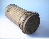 Vintage WW2 German Gas Mask Container/ Rare WWII Canister / Antique War Gear/ 1930's