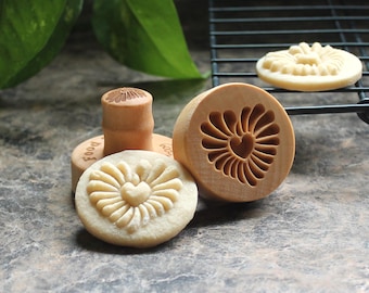 Heart Love 1.6 inch Mini Wood Cookie Stamp Mold CSm-009