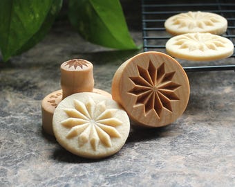 12 Point Star 1.6 inch Mini Wood Cookie Stamp Mold CSm-006