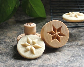 6 Point Star 1.6 inch Mini Wood Cookie Stamp Mold CSm-016