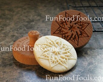 Pinwheel 3 inch Large Wood Cookie Stamp Mold CS8-028