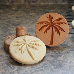 Palm Tree 2.5 inch Wood Cookie Stamp Mold CS-012