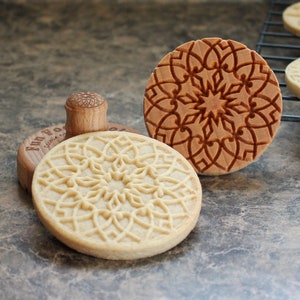 Stained Glass Window 2.5 inch Wood Cookie Stamp Mold CS-011