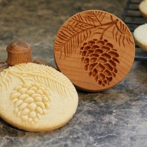 Pine Cone 2.5 inch Wood Cookie Stamp Mold CS-021