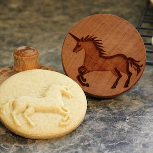 Unicorn 2.5 inch Wood Cookie Stamp Mold CS-025