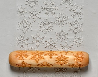 Snowflake Mini Rolling Pin - Cookie and Dough Roller BHR-33