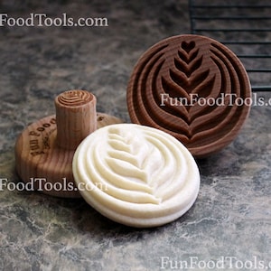 Latte Art 2.5 inch Wood Cookie Stamp Mold CS-079