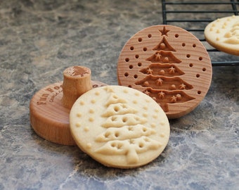 Christmas Tree 2.5 inch Wood Cookie Stamp Mold CS-016