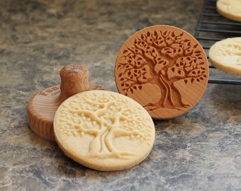 Oude boom 2,5 inch houten koekjesstempelvorm CS-005