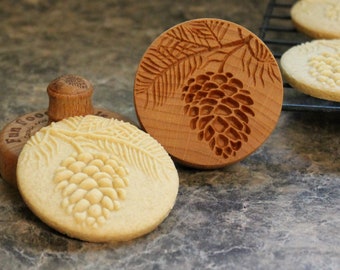 Pine Cone 2.5 inch Wood Cookie Stamp Mold CS-021