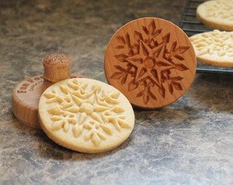 Snowflake 2.5 inch Wood Cookie Stamp Mold CS-017