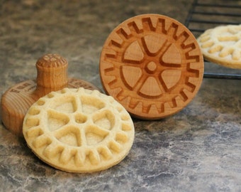 Gear 2.5 inch Wood Cookie Stamp Mold CS-022