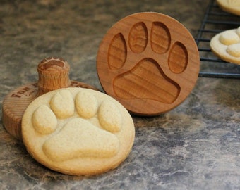 Dog Paw 2.5 inch Wood Cookie Stamp Mold CS-035