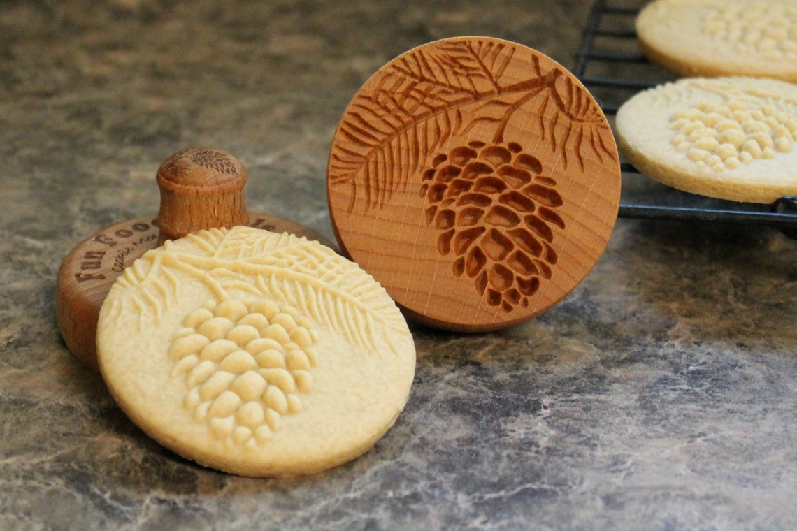Pine Cone 2.5 Inch Wood Cookie Stamp Mold CS021 Etsy