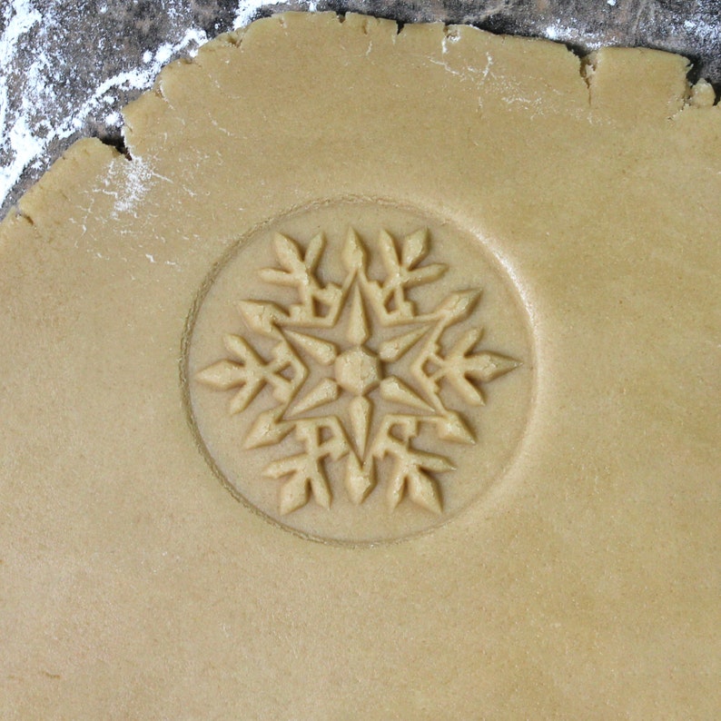 Snowflake 2.5 inch Wood Cookie Stamp Mold CS-017 image 3