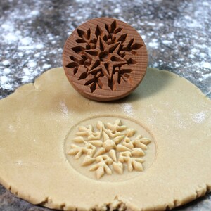 Snowflake 2.5 inch Wood Cookie Stamp Mold CS-017 image 2