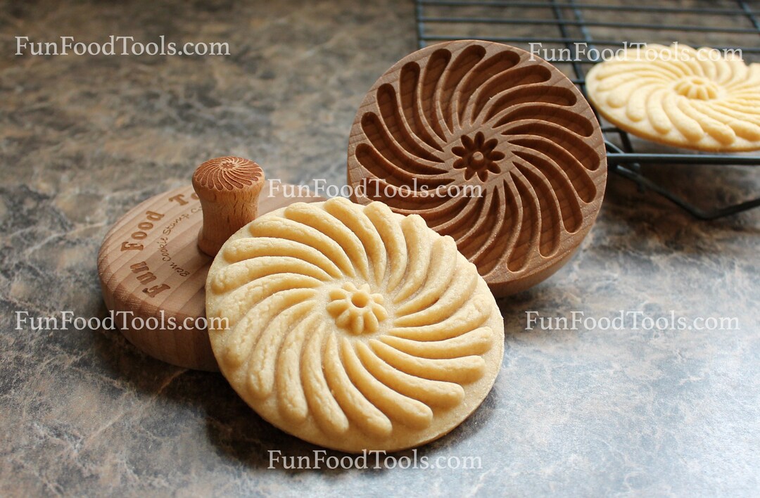 Pinwheel Flower Large 3 Inch Wood Cookie Stamp CS8-002 - Etsy