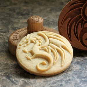 Dragon 2.5 inch Wood Cookie Stamp Mold CS-009 image 5