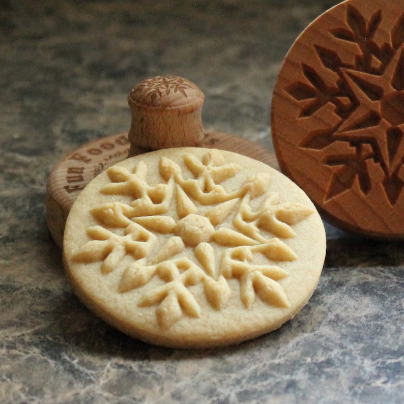 Snowflake 2.5 inch Wood Cookie Stamp Mold CS-017 image 5