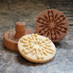 Snowflake 2.5 inch Wood Cookie Stamp Mold CS-061
