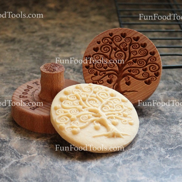 Tree of Love 2.5 inch Wood Cookie Stamp Mold CS-059