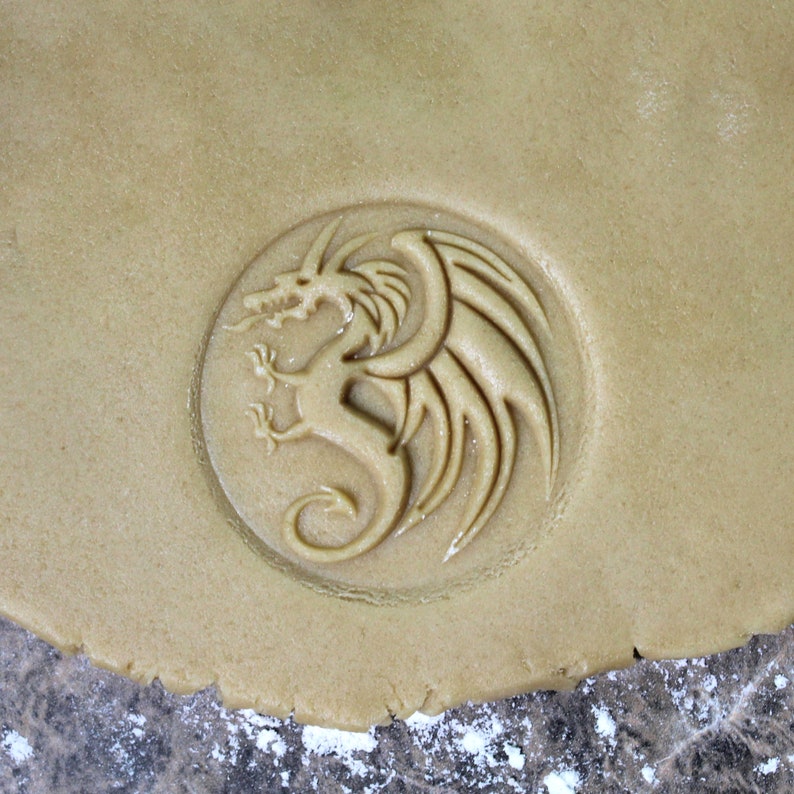 Dragon 2.5 inch Wood Cookie Stamp Mold CS-009 image 4