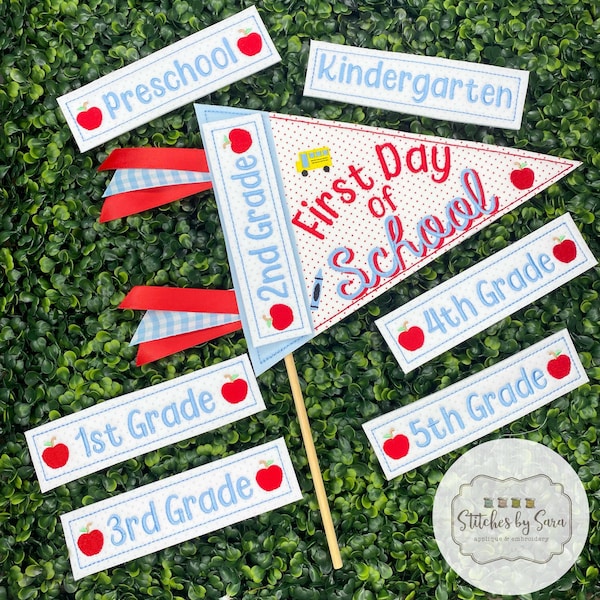 First Day of School Pennant Flag, Back to School, Keepsake