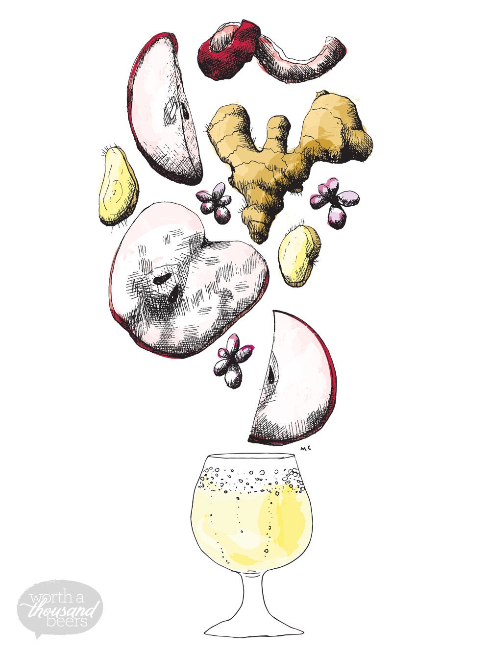 Hard Cider Wall Art Cider Illustration Bar Art Brewery Art | Etsy