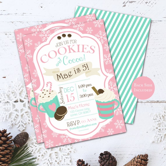 Cookies And Cocoa Birthday Party Invitation Hot Chocolate Invite