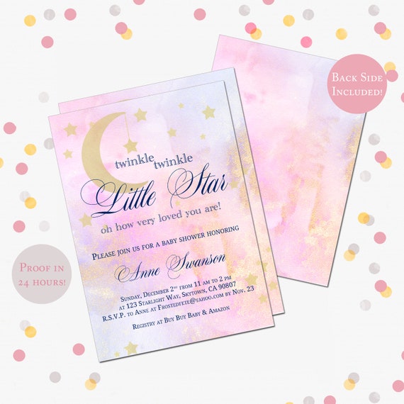 celestial baby shower invitations