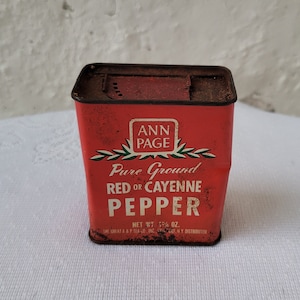 Ann Page Red or Cayenne Pepper Spice Tin, Pure Ground, Contains Pepper, The Great A&P Tea Co Inc